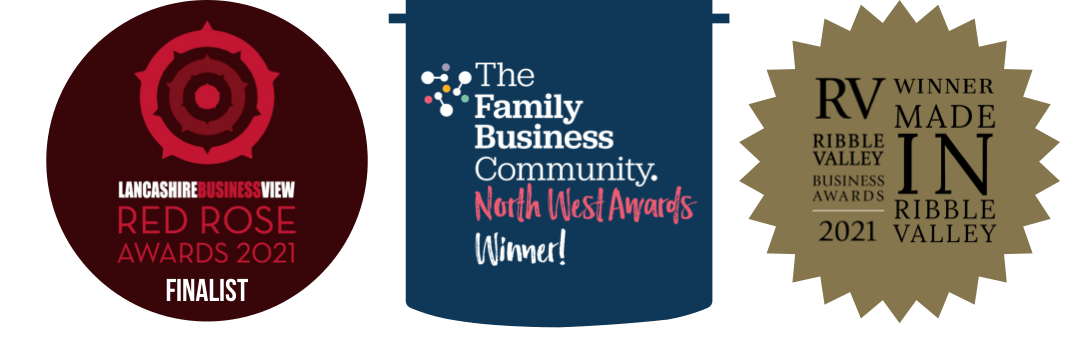 Award winning business - Red Rose Awards; The Family Business Community North West Awards; Made in Ribble Valley Winner
